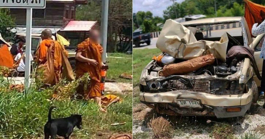 Oito monges morrem após caminhonete dirigida por menino de 11 anos atingir grupo na tailândia